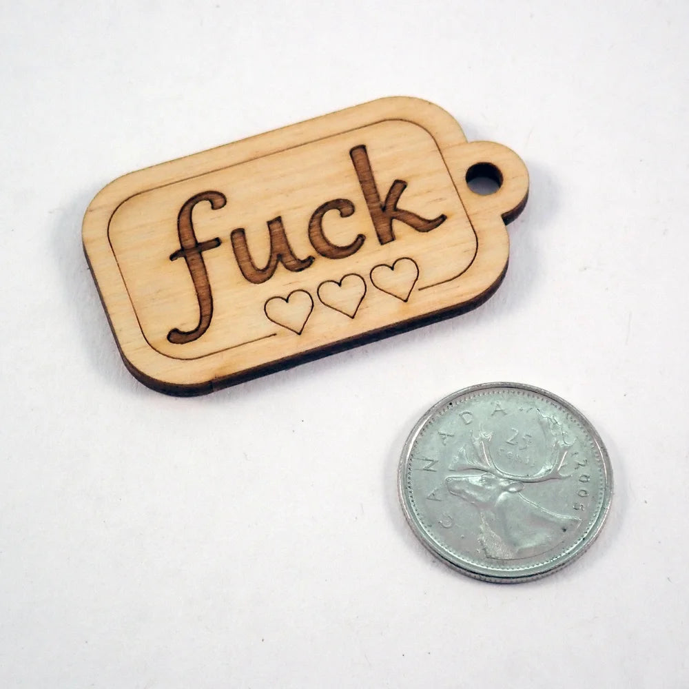 Wooden Novelty Tags "FUCK" - Tin Gift Boxes with Sharable Attitude!